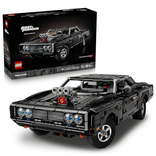 Image of LEGO Technic Fast and Furious Dodge Charger R/T Car Model Kit for Adults - Collectible STEM Set w/ V8 Engine & Suspension - Nostalgic Gift for Movie Fans - 42231