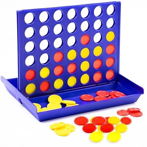 Image of VingaHouse Line Up 4 Educational Board Game Toys 4 In a Line Classic Fun Educational Family Games Four In a Row for Kids Children over 3 years old