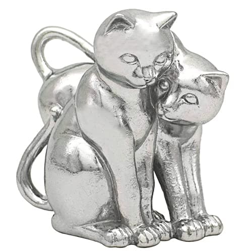 Image of Leonardo Collection Silver Art Pair of Cuddling Cats Figurine Ornament