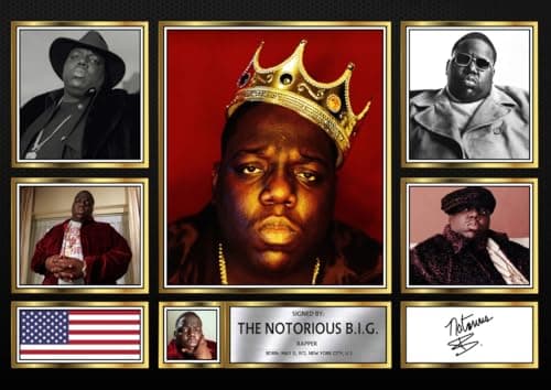 Image of The Notorious B I G Signed Autograph Photograph Display - Perfect for Hip Hop Fans, A3 Poster Print (420x297mm) - Limited Edition Autograph Fan Gift – Collectible Memorabilia Merchandise