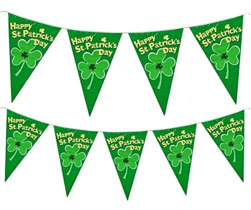 Image of St Patricks Day XL Bunting Large Banner 12ft Long 30cm x 20cm Flag Giant Party Flags