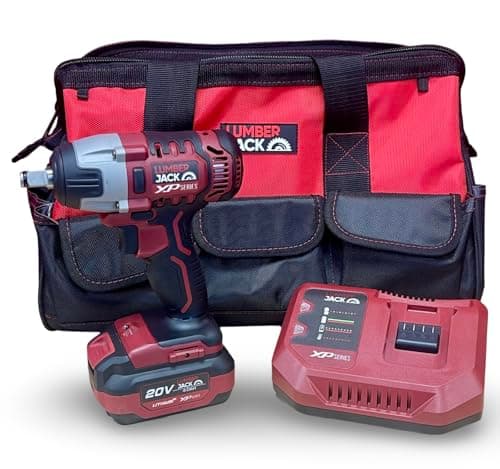 Image of LUMBER JACK Cordless Impact Wrench Kit, 20V XP Series, 220 Nm Torque, 4.0Ah Battery, Fast Charger, Carry Bag