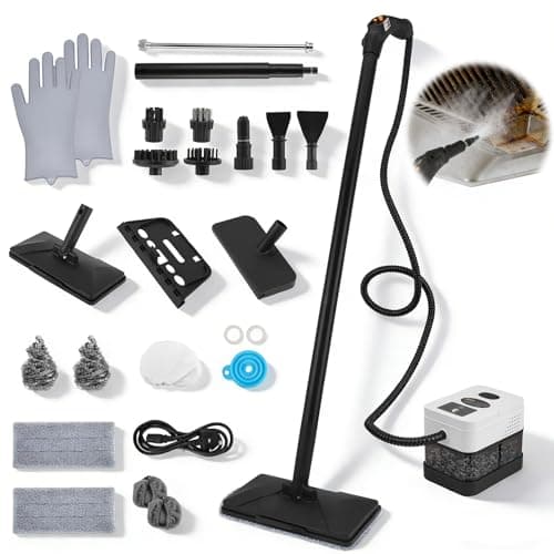 Image of Trsaow Steam Cleaners with mop,2500W 1.8L 3 Bar Portable Steam Cleaner Handheld,3 adjustable steam levels Steamer Cleaning Machine High Pressure Steam Cleaner Fast heating for Kitchen Home Car