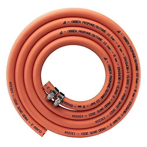 Image of 3m Length of 8mm British Standard Gas Pipe for Propane/butaine Date Stamped 2025 + 2 x Hose Clips