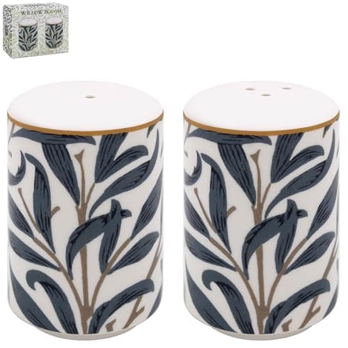 Image of Lesser & Pavey British Designed Salt and Pepper Sets | Salt and Pepper Pots to Suit All Kitchens | Salt and Pepper Shaker for Everday Use - William Morris, Willow Bough
