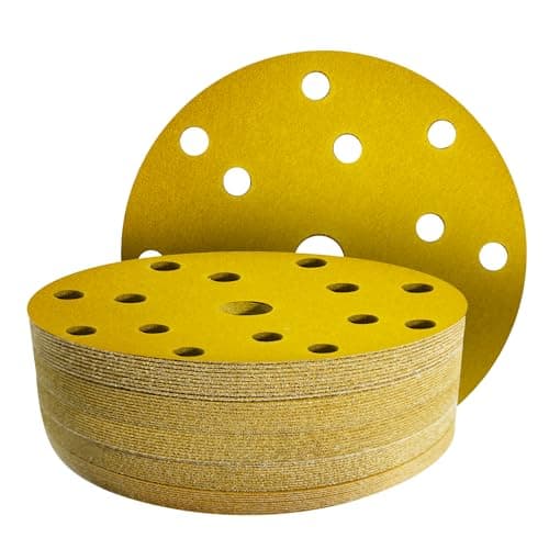 Image of GZKTY 80Pcs 150mm Sanding Discs, 15-Hole, 40/60/80/120/150/180/240/320 Grit, Round Hook and Loop Sandpaper for 150mm Random Orbital Sander