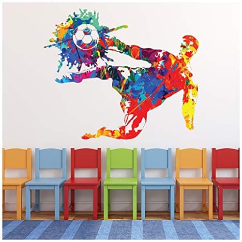 Image of azutura Paint Splash Football Goal Wall Sticker available in 8 Sizes Digital
