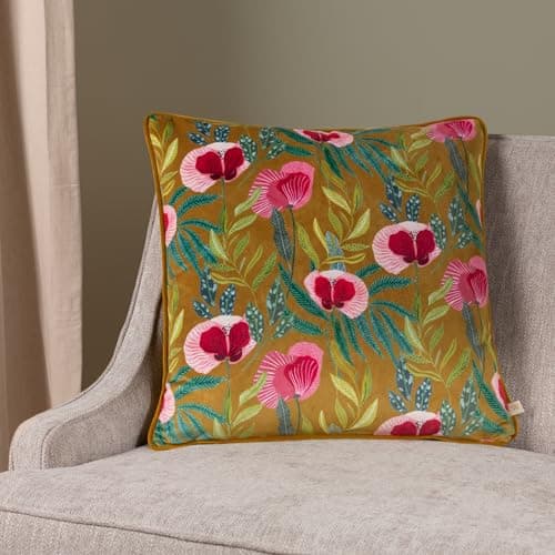 Image of furn. Wylder Nature House of Bloom Poppy Feather Filled Cushion - Twin Pack