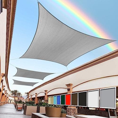 Image of Royal Shade 8' x 12' Grey Rectangle Sun Shade Sail RS-SLR, UPF50+ 95% UV Blockage, 200GSM Commercial Standard Heavy Duty, Water & Air Permeable Canopy Mesh Fabric for Patio (We Make Custom Sizes)
