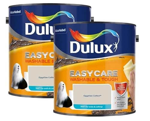Image of Dulux Matt Emulsion | Egyptian Cotton Paint For Walls And Ceilings | Egyptian Cotton 5Litre (2 x 2.5L) | Fully Washable Paint