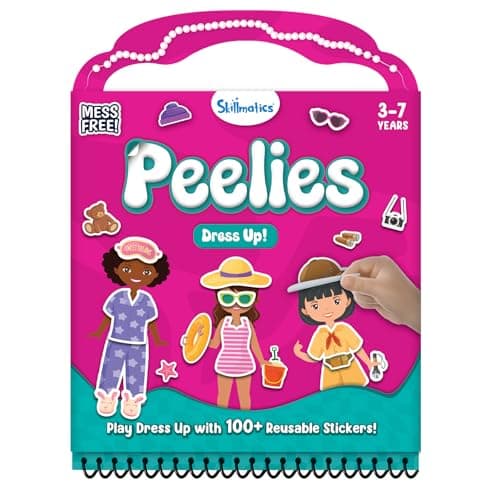 Image of Skillmatics Reusable Sticker Activity Book - Peelies, 100+ Reusable Cling Stickers, 6 Pictures, Mess-Free Fun for Kids, Creative Play & Travel Toy, Gifts for Ages 3, 4, 5, 6, 7
