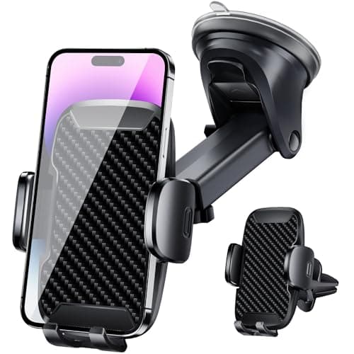 Image of Vexloria Car Phone Holder, Car Phone Mount 360° Rotation, Upgraded Version with Strong Suction Power, Phone Cradle for Dashboard/Windscreen/Air Vent, Phone Holder for all 4.0''-7.0'' Phones
