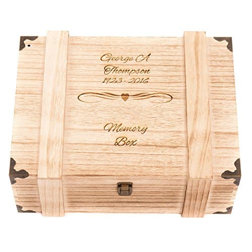 Image of Hoolaroo Personalised Keepsake Box Extra Large Personalised Memory Box for Wedding Baby Gift Baby Memory Boxes Present Bride Groom Crate Christening Cards Christening