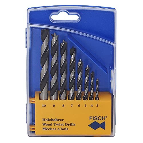 Image of Fisch 01200008K Standard Wood Twist Drill Set in Plastic Box, 0 V, Multi-Colour, 3-10 mm, 8-Piece