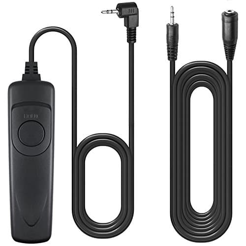 Image of AFUNTA 3.3ft Shutter Release Remote Control with 11.4ft Extension Cable 2.5mm, RS-60E3 Wired Remote Control Switch Cord Replacement for Canon 70D 100D 1200D Pentax Samsung Digital Camera DSLR