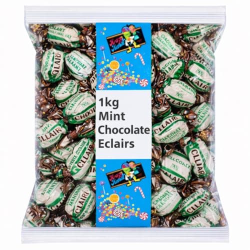 Image of Walkers 1kg Mint Chocolate Eclairs Individually Wrapped Chewy Toffees Bulk Bag | Sweetshop Classic Treat for Gifting & Party Sharing