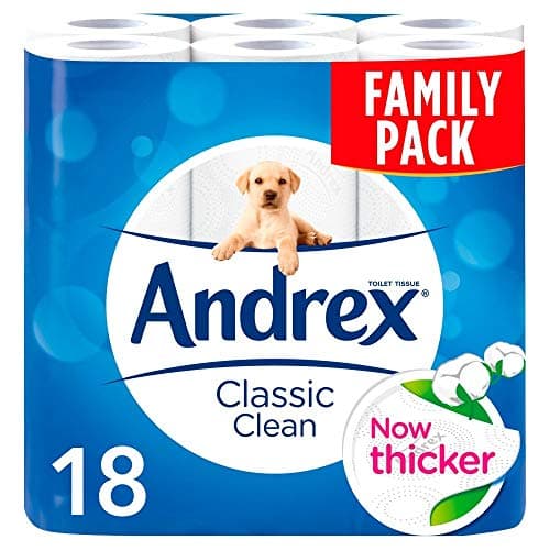 Image of Andrex Classic Clean Toilet Tissue Rolls 18 pack