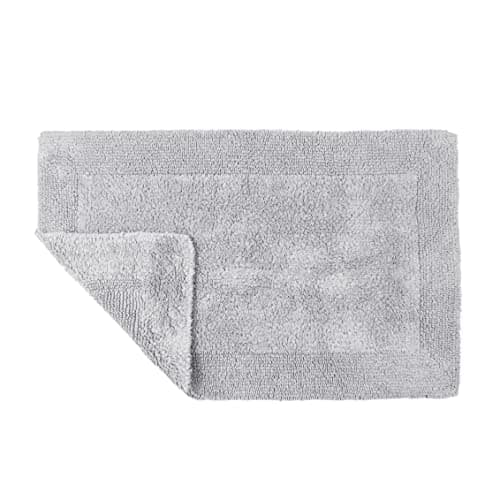 Image of Allure Heavyweight Reversible Bath Mat, 100% Cotton, Super soft, Washable, Large Size 53cm x 85cm (Dove Grey)
