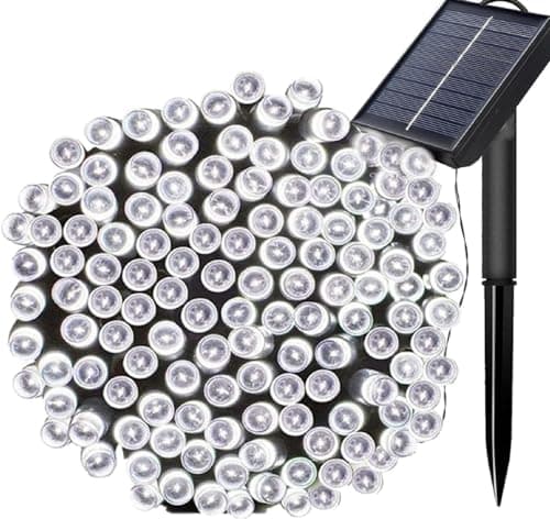 Image of FANSIR Solar String Lights, 72ft 200 LED Outdoor String Solar Powered Fairy Lights Waterproof 8 Modes Garden Decorative Light for Tree, Patio, Garden, Yard, Home, Wedding, Party (Cool White)