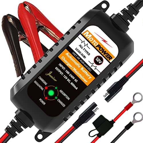 Image of MOTOPOWER MP00205A 12V 800mA Fully Automatic Battery Charger/Maintainer - UK Plug
