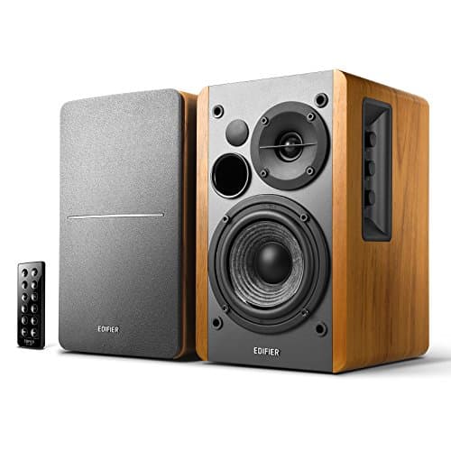 Image of Edifier R1280DB Active Bookshelf Speakers 2.0, Bluetooth v5.1, Optical/Coaxial/RCA Input, 42W RMS, 55Hz–20kHz, 4" Drivers, 0.5" Tweeters, Bass Reflect Port, with Remote, Wood Enclosure, Oak