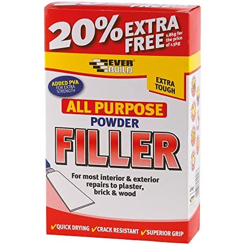 Image of Everbuild All Purpose Powder Filler – Suitable for Interior and Exterior Use – Quick Drying – White – 1.8 kg (1.5kg + 300g Free)
