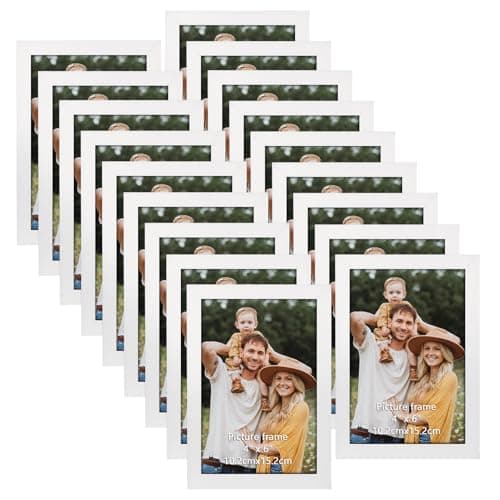 Image of Hoikwo Multi 6x4 Photo Frames Set of 18, 4x6 White Picture Frames for Wall Hanging or Tabletop Display