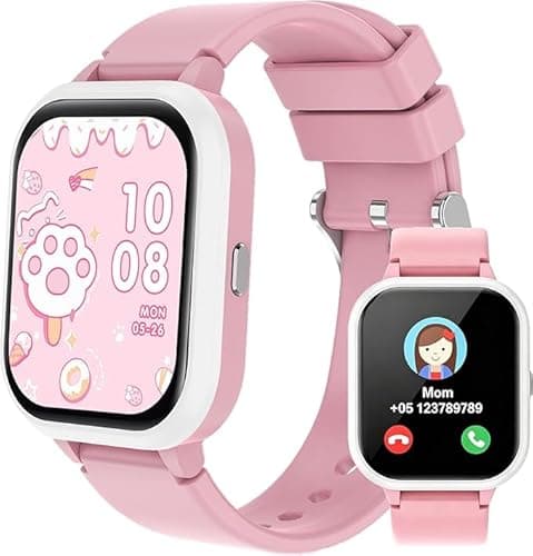Image of Kids Smart Watch,1,83" DIY Face 14Games Smart Watch for Kids Fitness Tracker with Heart Rate Sleep Monitor 100+Sport IP68Calories Step Counter Class Mode Alarm with/without APP for Boys Girls (Pink)