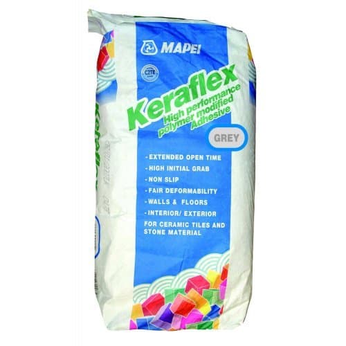 Image of MAPEI 119120 Keraflex Flexible Floor Tile Adhesive 20kg Grey