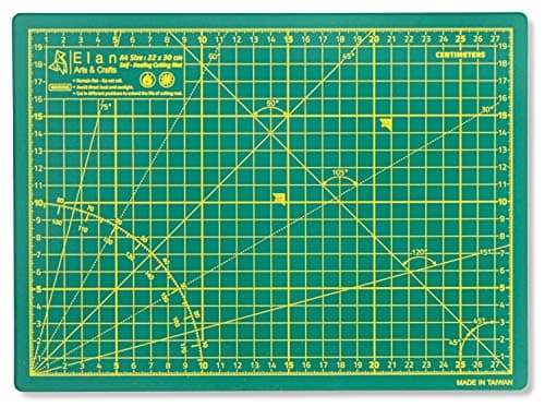 Image of Elan A4 Cutting Mat Green, 5-Ply Hobby Board for Crafts 30X22 CM, Self Healing Cutting Mat A4, Recycled PVC Craft Board for Sewing & Quilting
