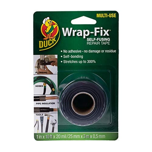 Image of Duck Tape Wrap-Fix Self-Fusing Repair Tape | Self Amalgamating | Self Bonding for Plumbing | Leaking Pipe Repair Tape | Rubber Tape | Waterproof Black 25mm x 3m