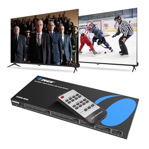 Image of OREI 4K HDMI Matrix Switch 4 X 2, Switcher 18G UltraHD with Arc Supports Upto 4K @ 60Hz & 1080P IR Audio Extractor Arc EDID HDCP 2.- Remote Control - Full Matrix Selection