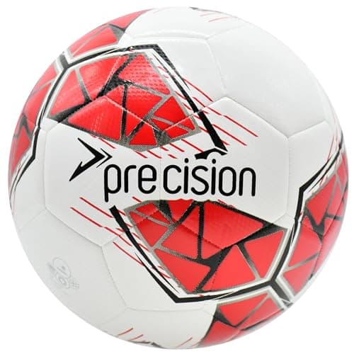 Image of Precision Fusion FIFA Basic Training Ball, All-Weather, IMS Certified, Official, Highly Durable, 3.5mm Eva Foam, White, Red, Grey, Size Ball 3