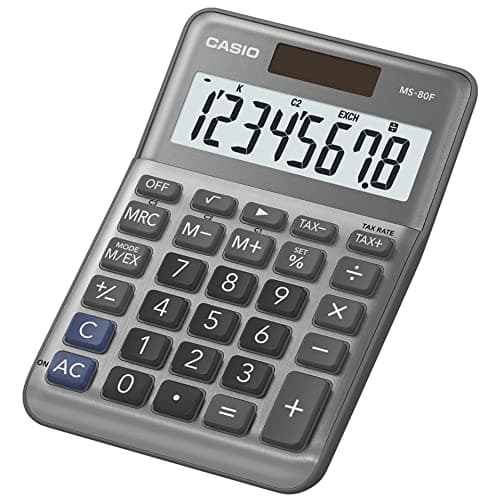Image of CASIO MS-80F Desk Calculator 8-Digit, Metal Front, Tax, Currency