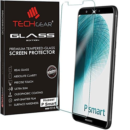 Image of TECHGEAR Screen Protector fits Huawei P Smart (2018) - GLASS Edition Genuine Tempered Glass Screen Protector Guard Cover Compatible with Huawei P Smart 2018
