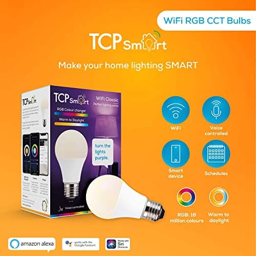 Image of TCP Smart Wi-Fi LED Lightbulb Classic E27 Colour Tuneable White & Colour Changing Dimmable, Rgb