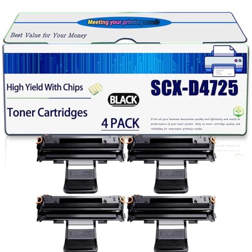 Image of Compatible for Samsung SCX-D4725A Toner Cartridges SCX-4725 F SCX-4725 FN Printers, High Yield 3000 Pages, with Chip (4 Pack Black)