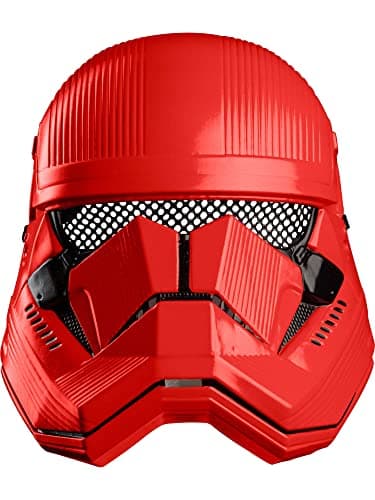 Image of Rubies Official Disney Star Wars Ep 9, Red Stormtrooper Half Face Mask, Adult One Size Halloween
