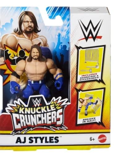 Image of WWE Knuckle Crunchers Figure 10 cm - AJ Styles Figures + Accessory
