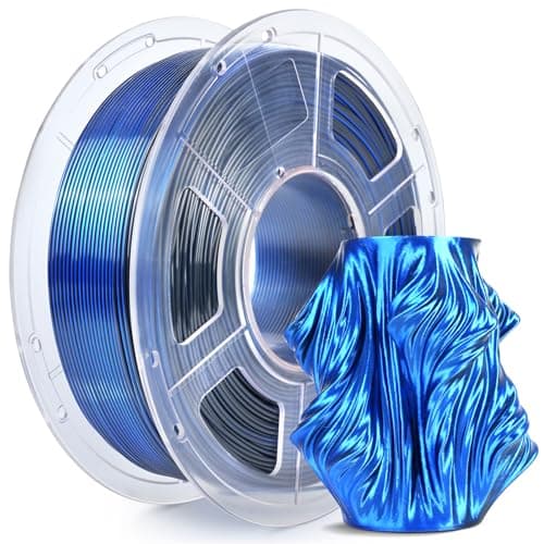 Image of SUNLU Silk Dual Color PLA Plus Filament, Shiny PLA+ Filament 1.75mm, Shiny Silk Texture, 360° Spin Unveils Varied Colors, 1KG Spool(2.2lbs), Silk Dual-Color Black Blue