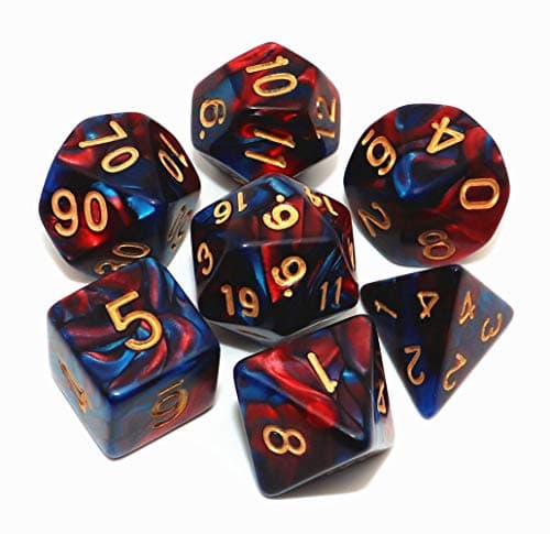 Image of CREEBUY DND Dice Red Blue Polyhedral Dice Set for Dungeon and Dragons MTG RPG D&D D20 D12 D10 D8 D6 D4