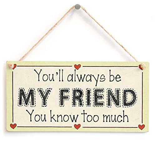 Image of You'll Always be My Friend You Know Too Much - Friendship Gift Love Heart Frame Sign