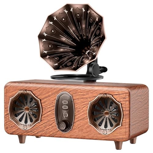 Image of FREEFISH Retro Radio Bluetooth Speaker, Vintage FM Radio, Bluetooth Radio Vintage Decor Gifts for Men, 5W Speakers, Bluetooths 5.3, Support TF Card/AUX/USB, 1800mAh Battery (AS36)
