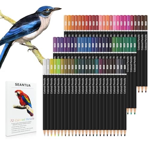 Image of SEANTUA 72 Coloured Pencils Set for Adult, Quality Soft Core, Oil Based Colouring Pencils for Artists,Professional Drawing Pencils Art Supplies, Colour Pencil for Adults Kids