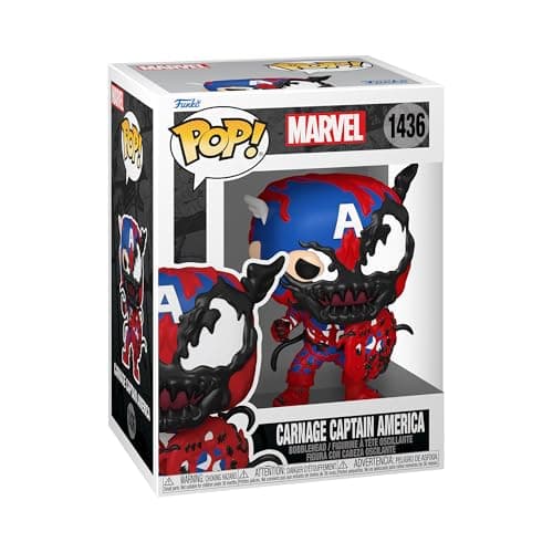 Image of Funko Pop! Marvel: Carnageized - Captain America - Marvel Comics - Collectable Vinyl Figure - Gift Idea - Official Merchandise - Toys for Kids & Adults - Comic Books Fans