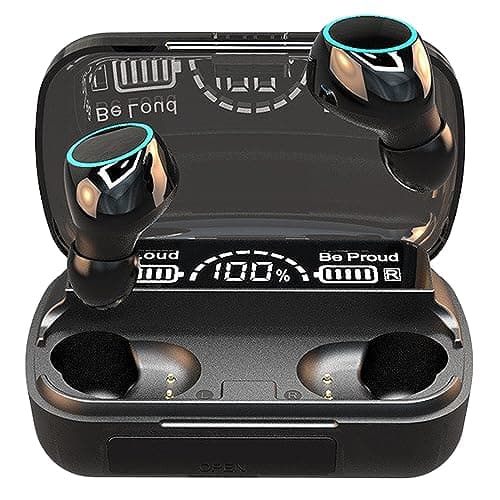 Image of Wireless Headphones,Wireless Earbuds with Mic Bluetooth 5.1 Touch Control Noise Reduction Headphones ,IPX7 Waterproof Earphones,HiFi Stereo Deep Bass,In-Ear Headset with LED Display for Sport Work