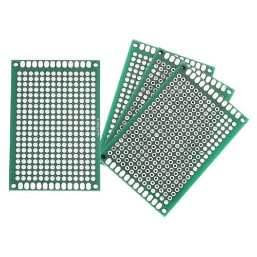 Image of sourcing map 4Pcs Breadboard Solderable 60mm x 40mm Green Circuit PCB Board Double Sided Tin-Plated PCB Prototype Board for Electronics Prototyping, DIY Circuits Projects