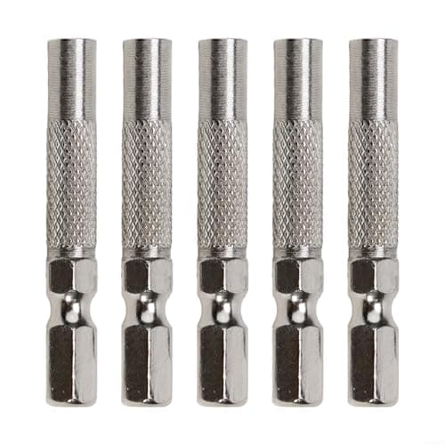 Image of HomeVortex 5PCS Hex Shank Screwdriver Adapter, 6.35mm 1/4 Inch to 4mm Insert Bit Holder, Chrome Vanadium Steel Electric Driver Socket Converter for Tools, Silver,