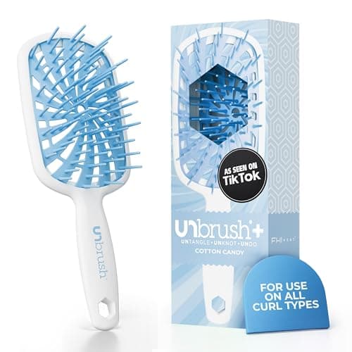 Image of FHI Heat UNbrush Plus — Curly Hair Brush for Gentle & Effective Detangling on Wet or Dry Fragile Hair Types — Detangler Brush w/ 84 UltraFlex Bristles, Ultra-light, Vented, Anti Static Hairbrush