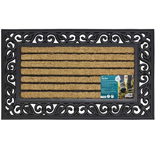 Image of JVL Rectangular Rubber and Thick Coir Heavy Duty Karina Dormat 45 x 75 cm